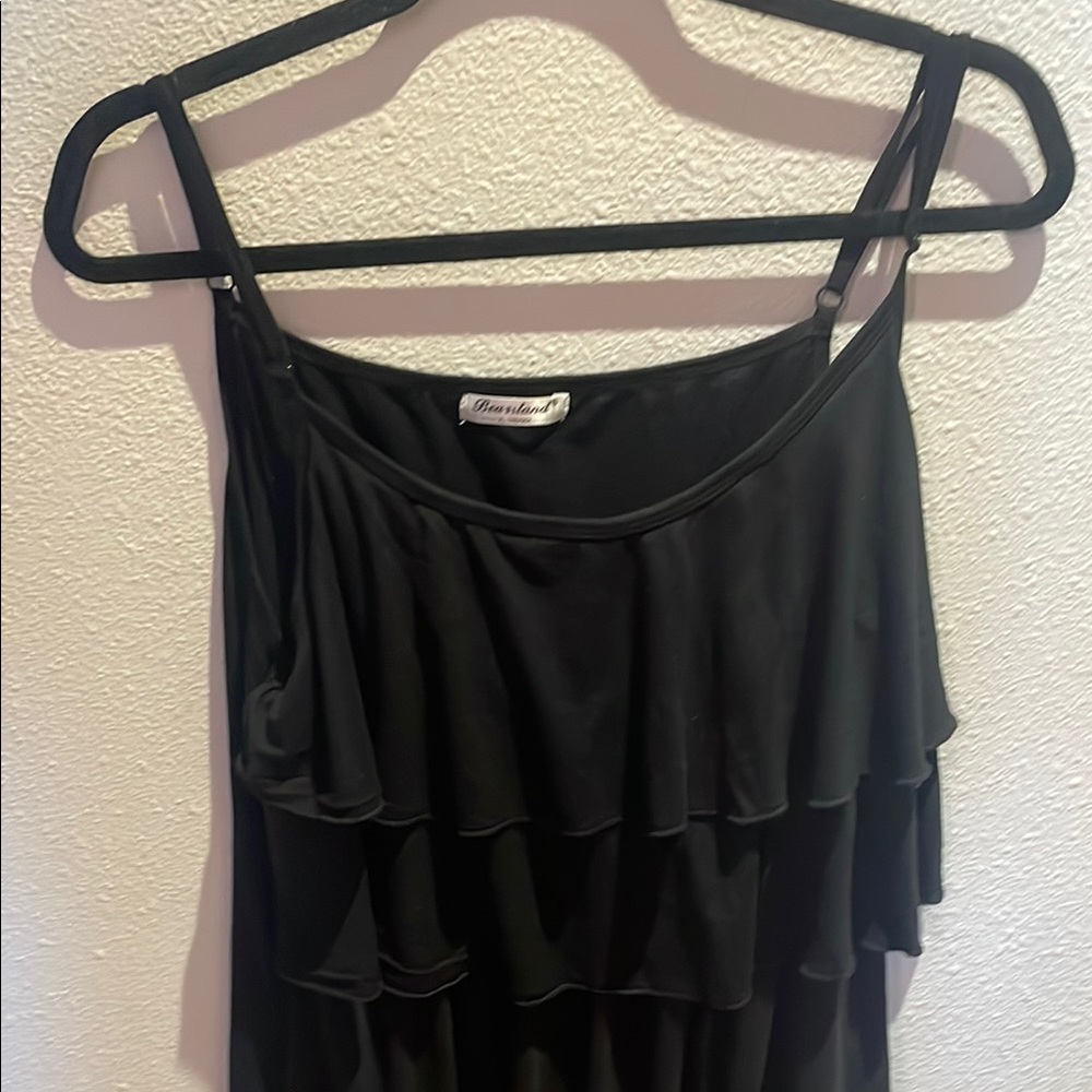 Bearsland Black Spaghetti Strap Midi Nursing Sundress - Picture 3 of 5